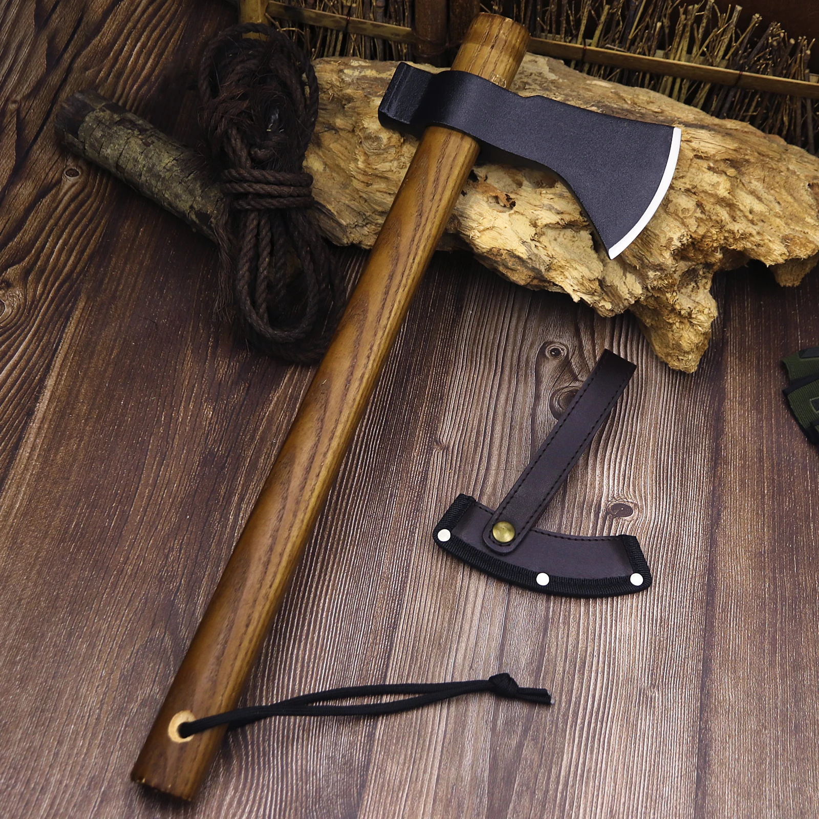 WPKOPYA American outdoor multi-purpose Sharp tactical axe, jungle chopping axe, camping beech axe 3