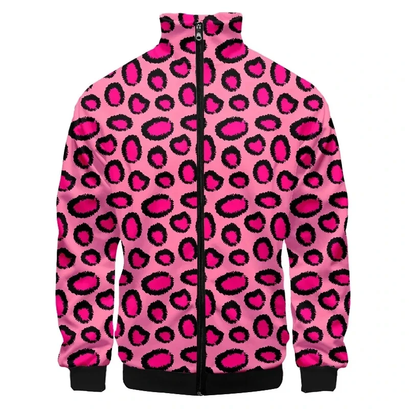 thumbnail image 1 of Chaqueta con cremallera y estampado de leopardo para hombre, moda 3D, manga larga, informal, holgada, estilo Harajuku, con solapa, abrigo de calle, 1 of 5