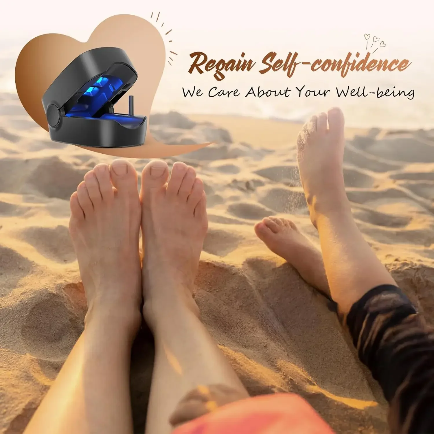 Nail Fungus Treatment Blue Light Nail Salon LED Laser Device for Cleaning Onychomycosis USB Charge 905nm Infrared Light 470nm