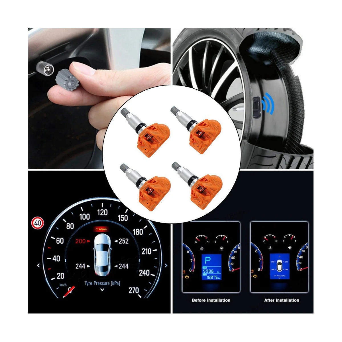 

433Mhz 5Q0907275F Car Tire Pressure Monitoring System Sensor for Audi RS3 SKODA Kodiaq PORSCHE 718 VW Arteon Golf Eos
