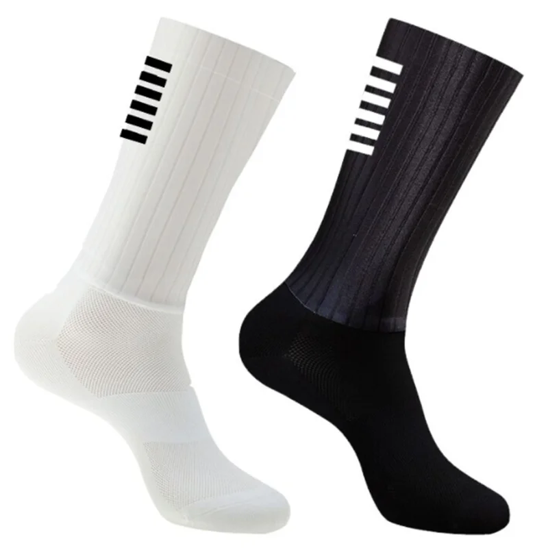 Cycling Socks Slip Silicone Summer Whiteline Aero Anti Socks Men Bicycle Sport Running Bike Socks Calcetines