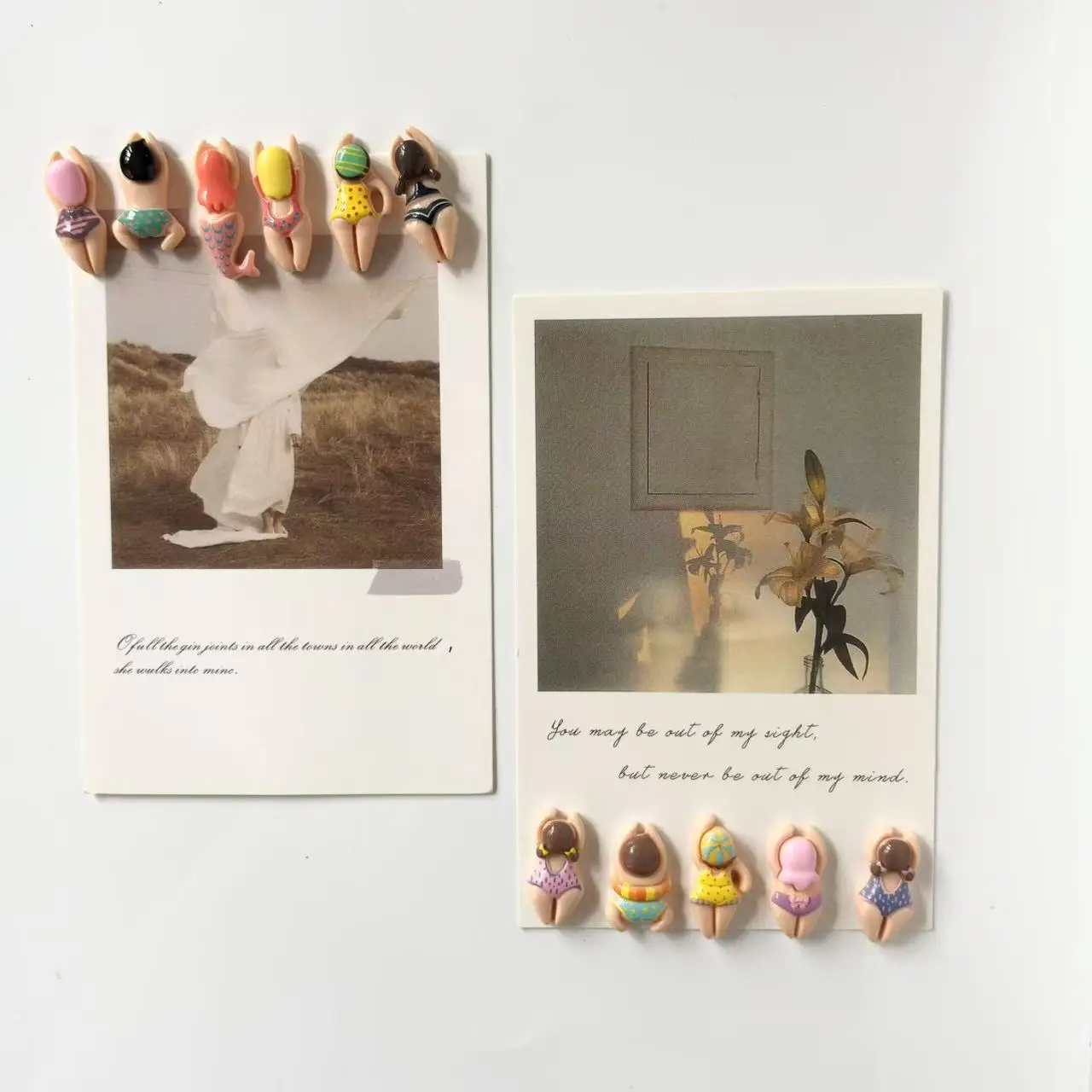 Magnetic Fridge Magnets Resin Cartoon Swimming Figurine Refrigerator Magnets Home Decor