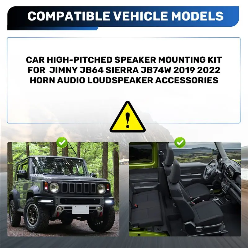 BT-Car 고음 스피커 혼 오디오 라우드스피커 액세서리 장착 키트 (짐니 JB64 시에라 JB74W 2019 2022용)