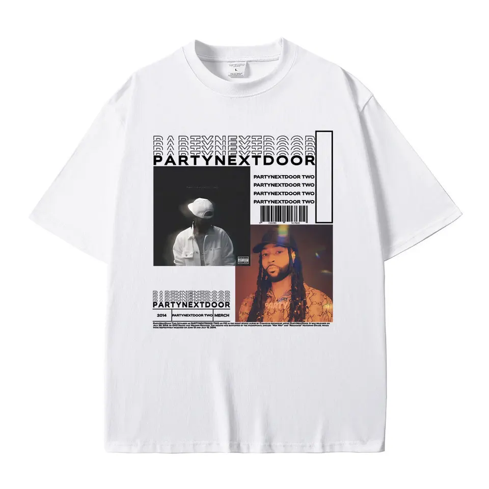 T-shirt Hip-hop Surdimensionné Imprimé Partynextdoor - Coton, Tailles XS à 3XL - Style Streetwear Unisexe