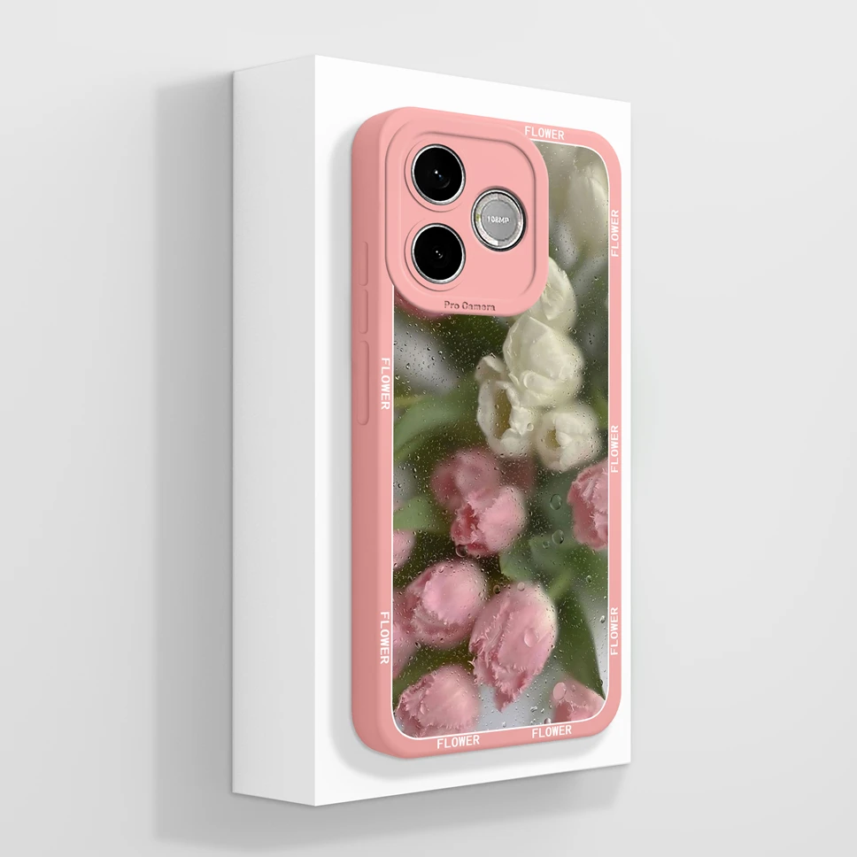 Pretty Flower Shockproof Silicone Phone Case with Camera Protection