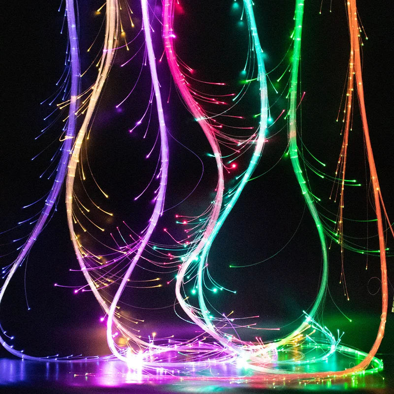

Disco Dance Whip Party Led Fiber Optic Dancing Whips Rechargeable Glowing whip Sparkle flow toy Light up 360° Swivel Rave EDM