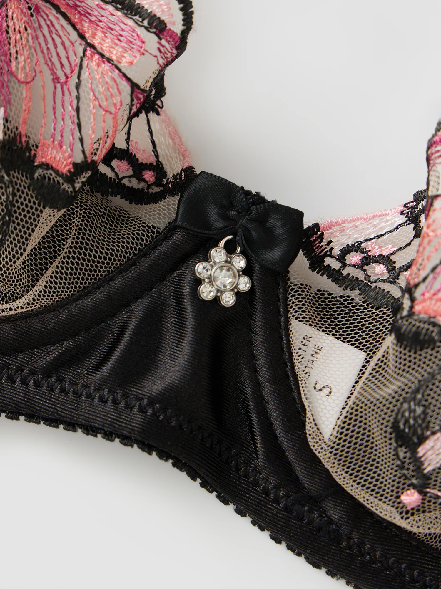 Women Mesh Lingerie Set Sheer Butterfly Embroidery Bra and Thong Set for Naughty Babydoll Sleepwear