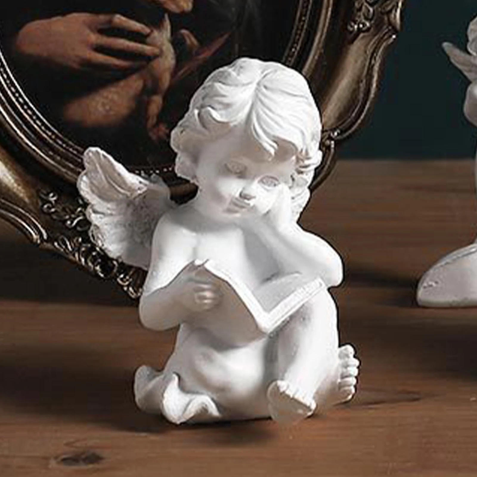 Statue Petite Fille priant chérubin Figurine de Jardin Ange en résine  Sculpture d'ange Ailes Décor de Maison de Statue commémorative Collection