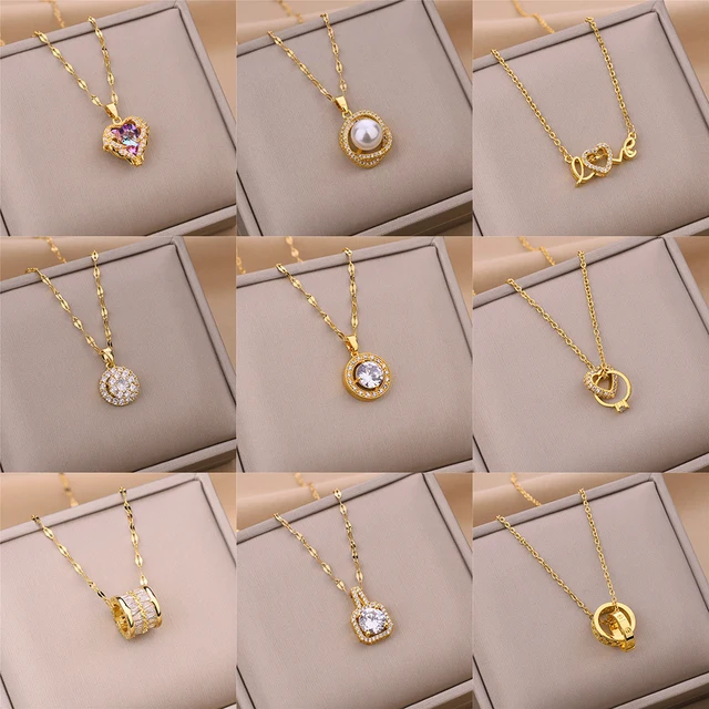 Ellen Luxury Zircon Crystal Necklaces 1