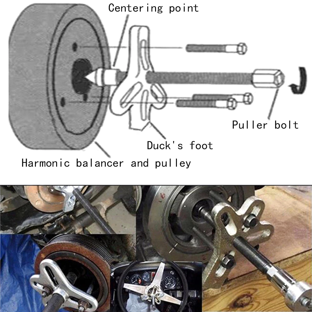 Auto Steering Wheel Puller Harmonic Balancer Gear Pulley Crankshaft Tools Kit Special Disassembly Removal Tool Set 13PCS car trim removal tool