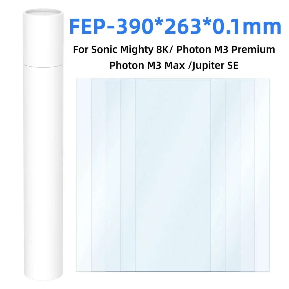5 Pz Fep Film 390X263X0.1Mm Per Phrozen Sonic Mighty 8K Sonic Halot Mage Photon M3 Max Jupiter Se Resina Uv Lcd Parti Della Stampante 3D