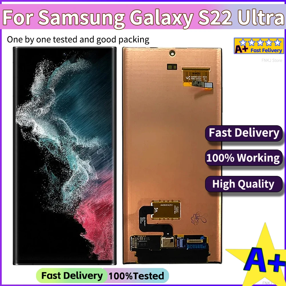 Дисплей AMOLED S908 для Samsung Galaxy S22 Ultra 5G LCD S908B S908U ...