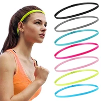 4Pc Women Men Yoga Headband Sport Anti-slip Rubber Sweatband Elastic Hair Bands Fashion Gym Head Rope Soild Color Slim Head Band - Image 3
