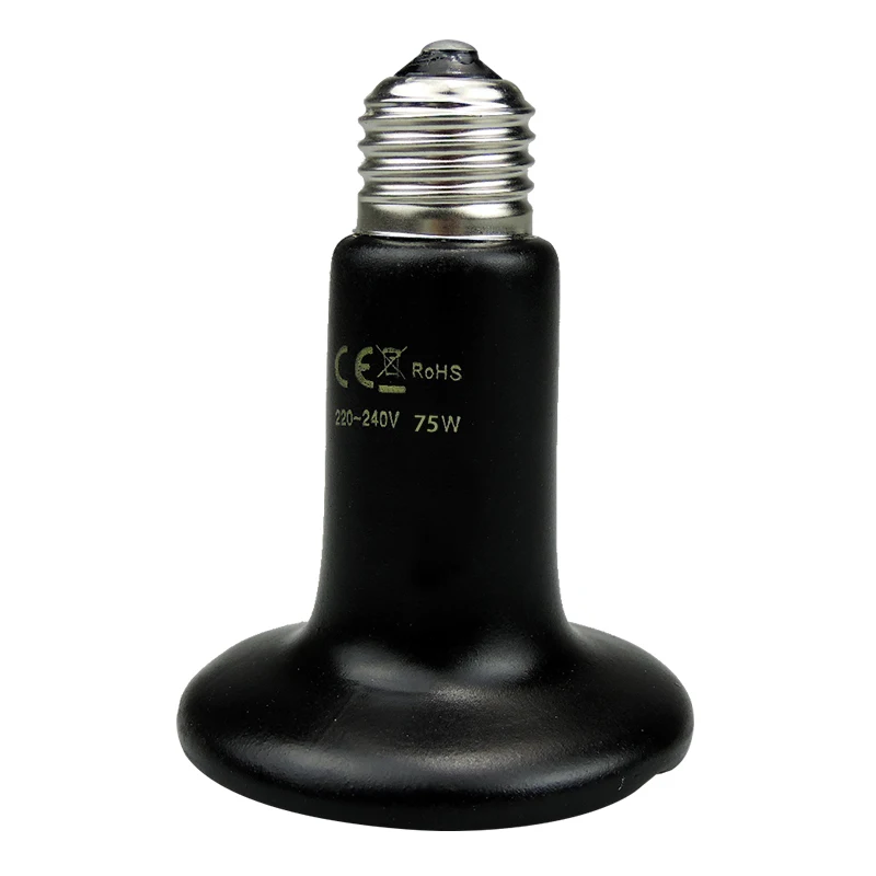 Ceramic Emitter Heat Lamp Bulb Pet Heating Light Bulb Infrared Black for Ceramic Heate Reptile Animals Heater Brooder Chocadeira reptile heating lamp reptile light bulb reptile lamp bulb