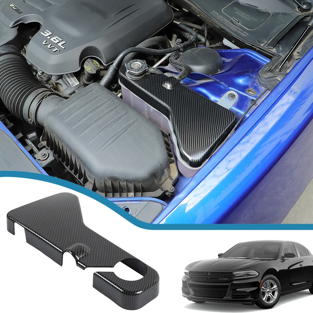 

Car Engine Hood Coolant Lid Decoration Cover Stickers Trim for Dodge Challenger Charger 2011-2021 Interior Mouldings Accessories