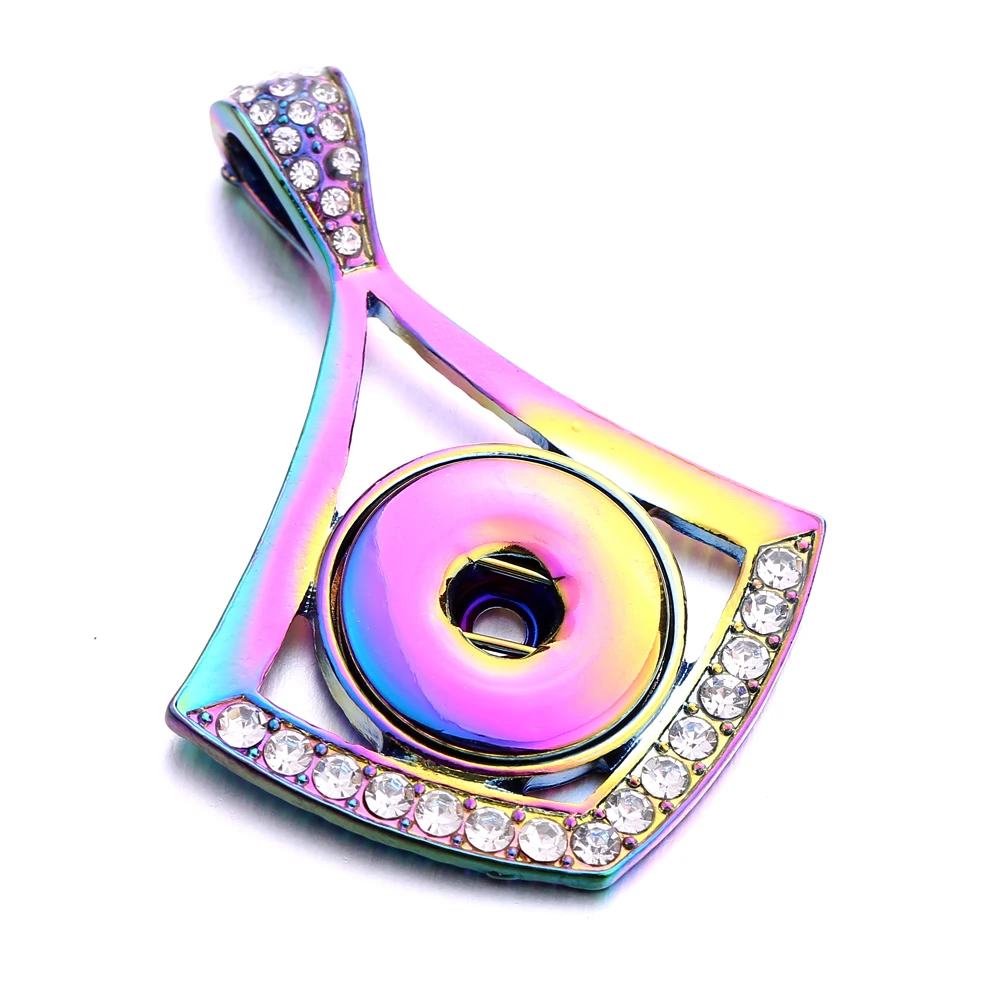 10pcs Metal Crystal 18mm Snap Button Necklace DIY Snap Jewelry Necklaces