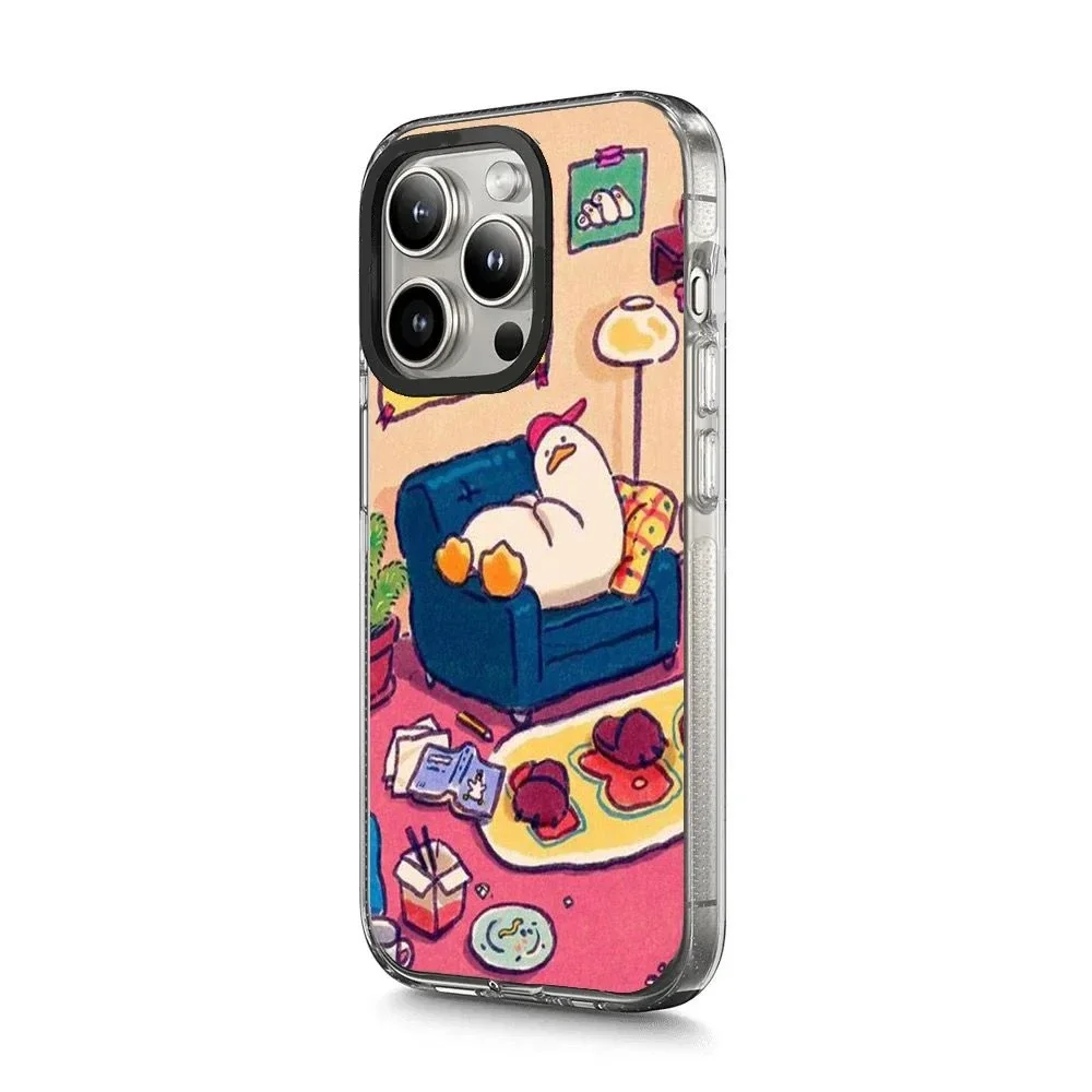 

MagSafe Transparent Border Cartoon Duck Phone Case Cover for IPhone 11 12 13 14 15 Pro Max Case for IPhone 14 Pro Max