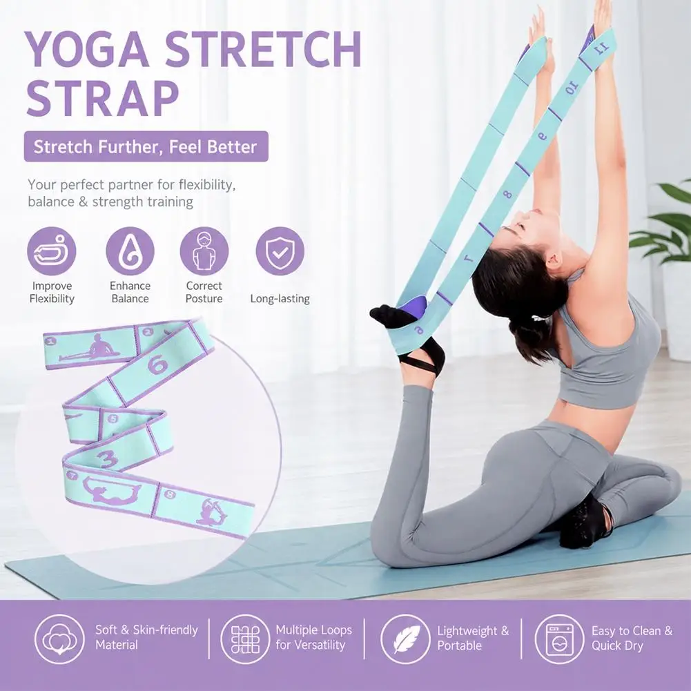 Premium Elastic Stretching Strap for Yoga, Dance, and Pilates Workouts