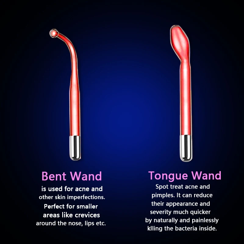 Facial Machine 4 IN 1 High Frequency Electrode Portable Electrode Wand Acne Spot Wrinkle Remover Hair Growing Tubes Skin Care