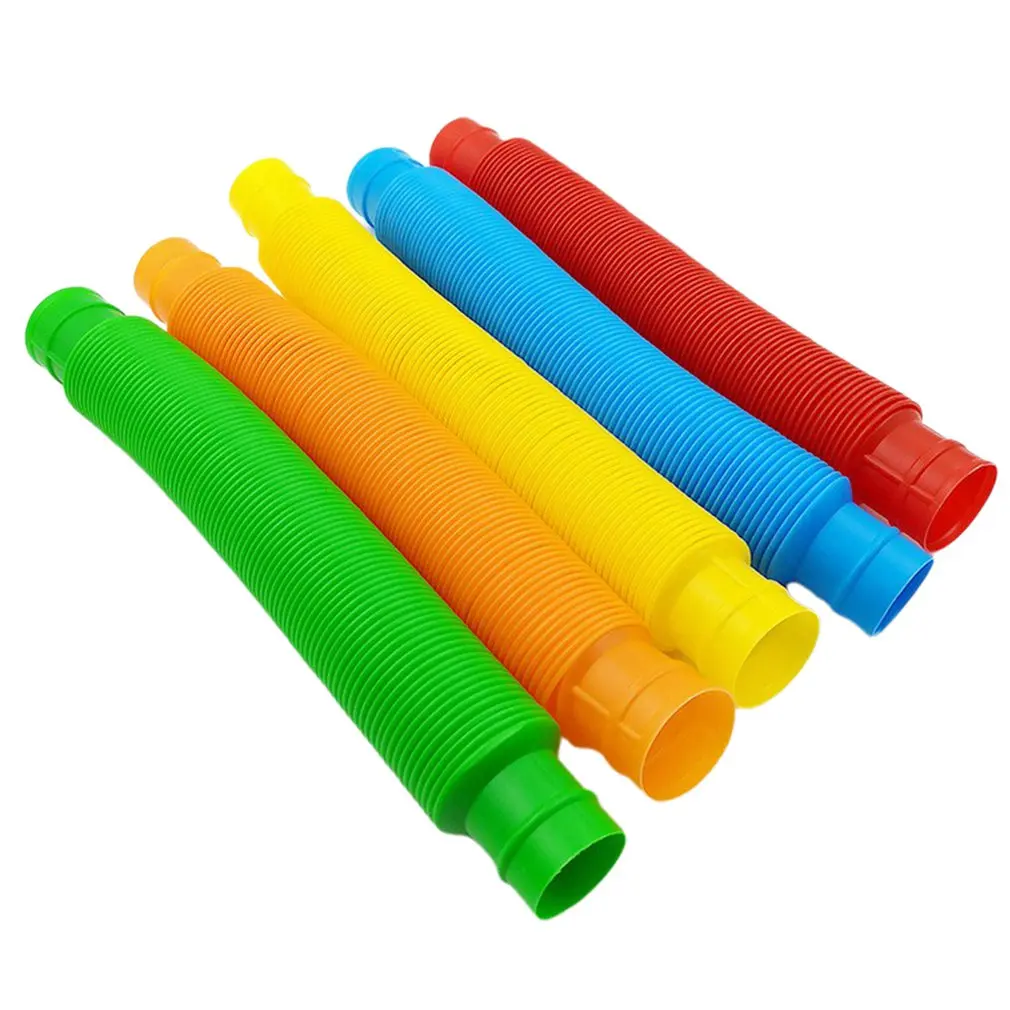 

5pcs Telescopic Tubes Mini Pop Tubes Sensory Toy Fidget Stress Relieve Autism Toys Anti Stress Plastic Bellows Squeeze Toy