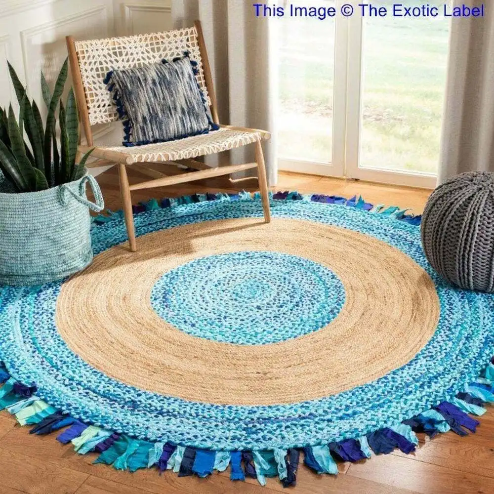 

Rug 100% Natural Jute & Cotton handmade Reversible rustic look area carpet rugs home bedroom decor rug rugs