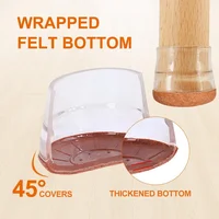 24/1Pcs Round Chair Leg Protectors Felt Pads for Hardwood Floors Silicone Covers Furniture Leg Slider Caps Non Slip Reduce Noise 3