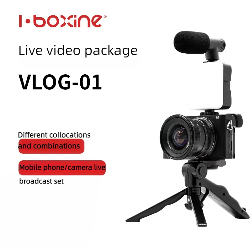 

Smartphone Vlogging Kit for iPhone Android with Tripod Mini Microphone Starter Vlog kit for TikTok Live Stream Video YouTube