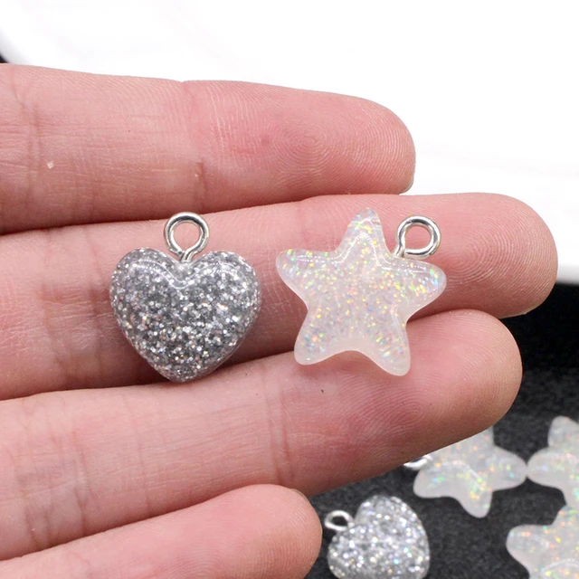 10pcs/Pack Star Resin Earring Charms for Earring Bracelet Pendant Jewelry  Findings Phone Making