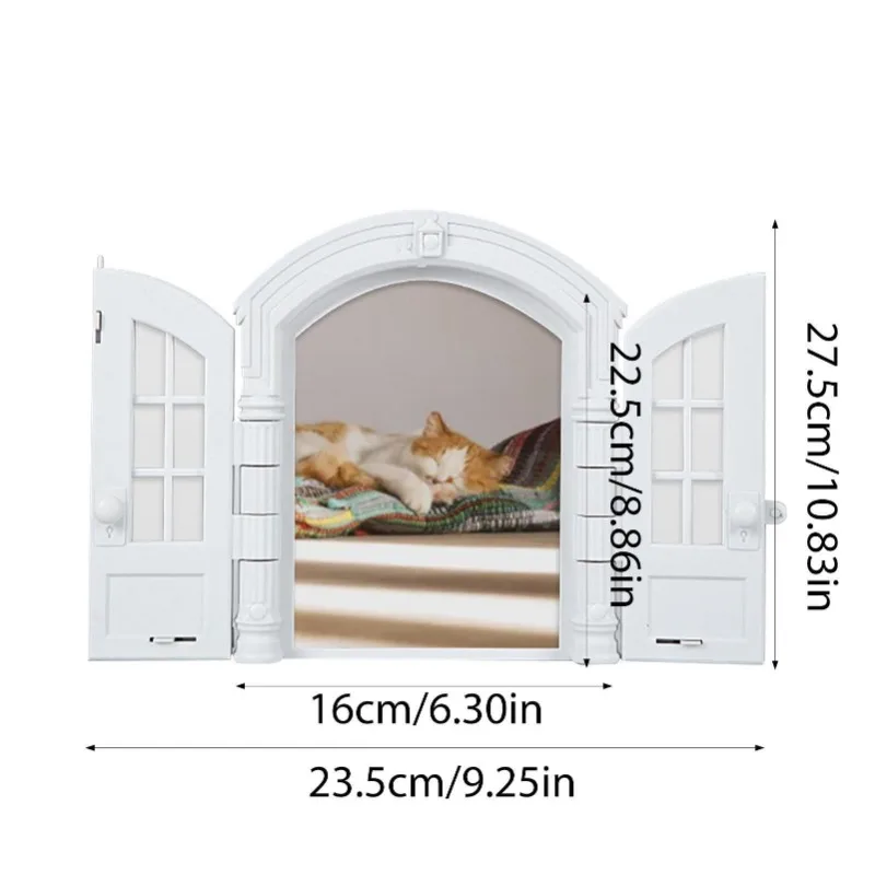 Portal French Cat Door Stylish No-Flap Cat Door Interior for Average-Sized Cats Up to 20 lbs Easy DIY Setup
