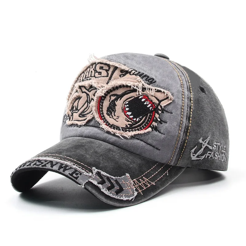 Casquette de baseball unisexe en coton avec broderie requin_voghion.com