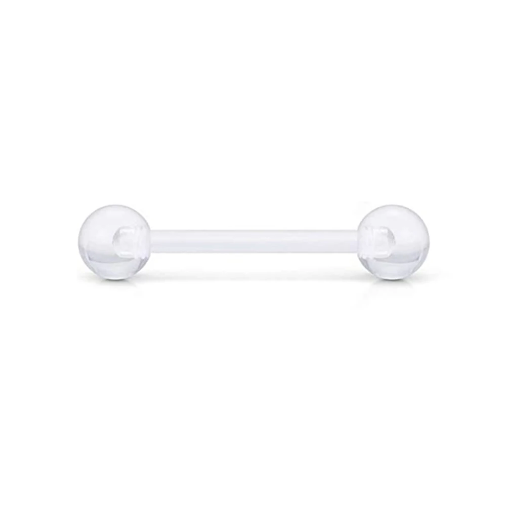 1 PCS/4 PCS Stainless Steel 14G Tongue Rings Barbell Pink Tongue Barbell Jewelry For Women Piercing