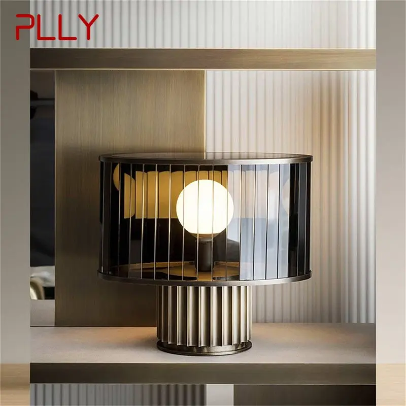

PLLY Modern Table Lamp LED Creative Glass Round Vintage Desk Light for Home Bedroom Bedside Decor