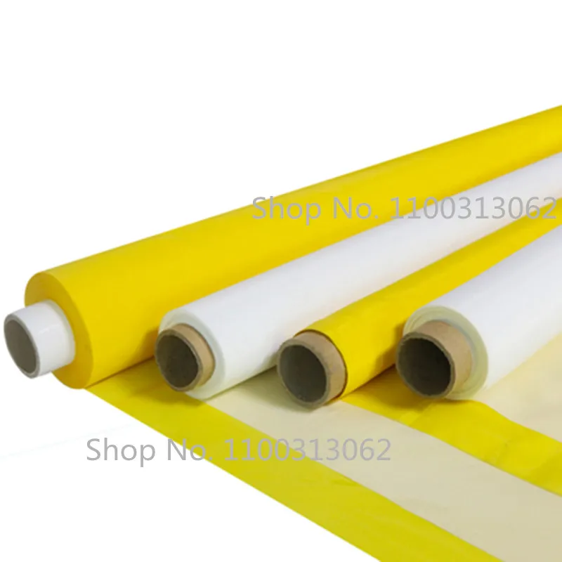 

5/10 Meters Yellow 64inches(160CM) Width 200M/250M/300M Silk Screen Mesh 80T-120T Durable Polyester Screen Printing Mesh Fabric