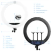 Fosoto FT-21N 21 Inch LED Photography Light Dimmable USB Charge Ring Lamp with Tripod Remote For Makeup Youtube Lighting 5