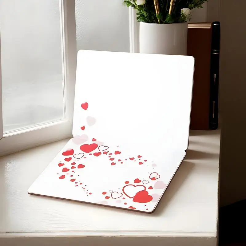 Wooden Greeting Card Romantic Otters Pattern Card Valentines Day Card With Envelope For Husband Wife Boyfriend Girlfriend Happy