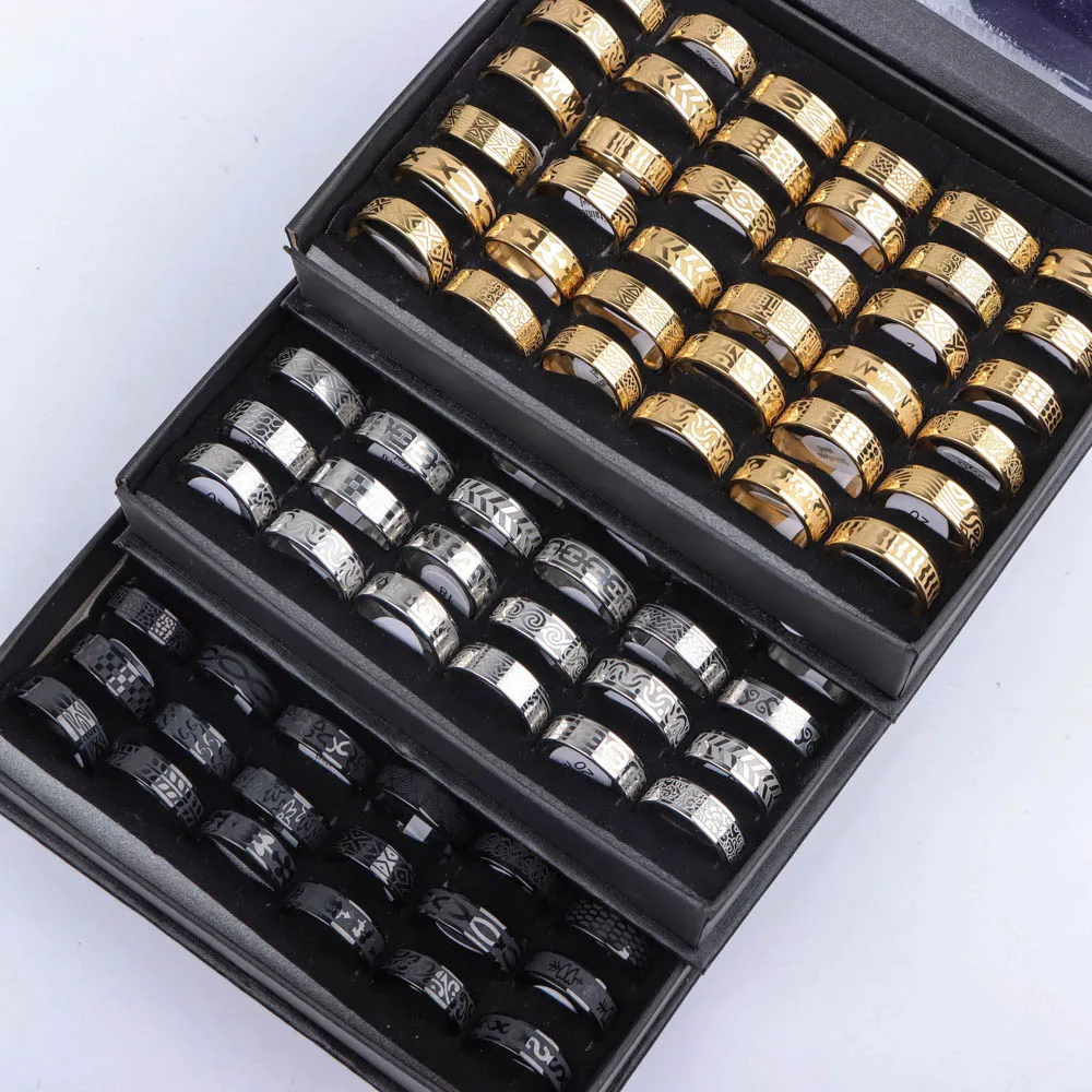 10Pcs/Lot Fashion Classic Stainless Steel Ring Set Gold Color Rings Silver Rings For Women Men Simple Mix Style Jewelry Party Gift ring set,gold color rings,stainless steel ring,finger ring,gold color ring,silver ring,adjustable rings