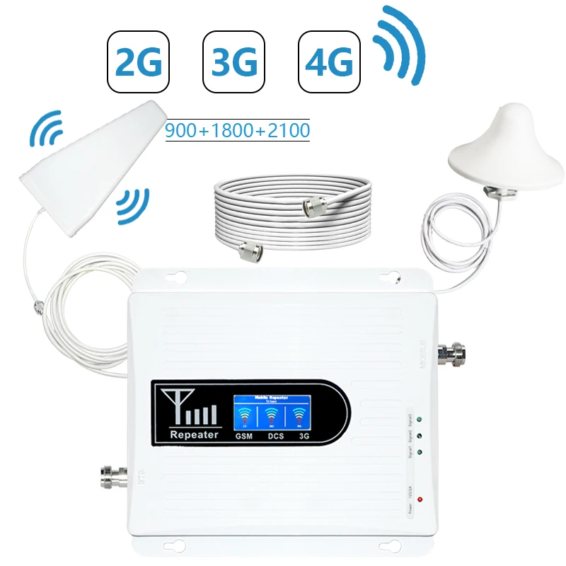 EDUP 900 1800 2100 Mhz Tri-band Mobile Network Repeater GSM 2G 3G 4G Signal Booster