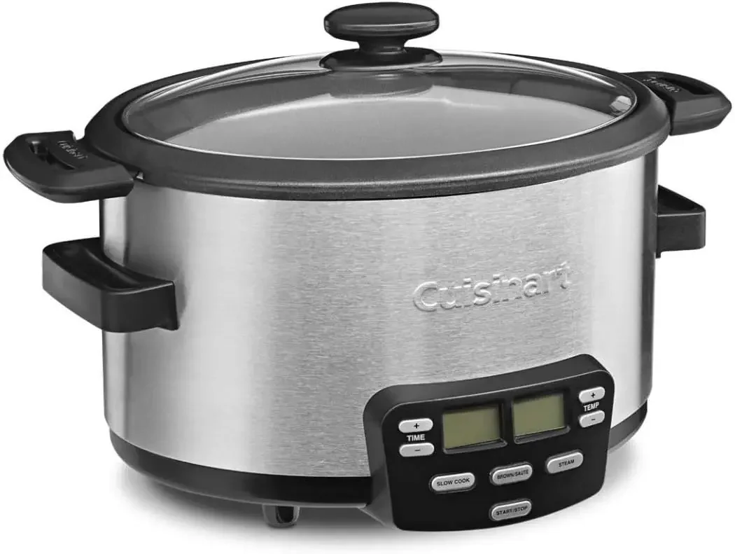 NEW MSC-400 3-In-1 Cook Central 4-Quart Multi-Cooker: Slow Cooker, Brown/Saute, Steamer, Silver 3