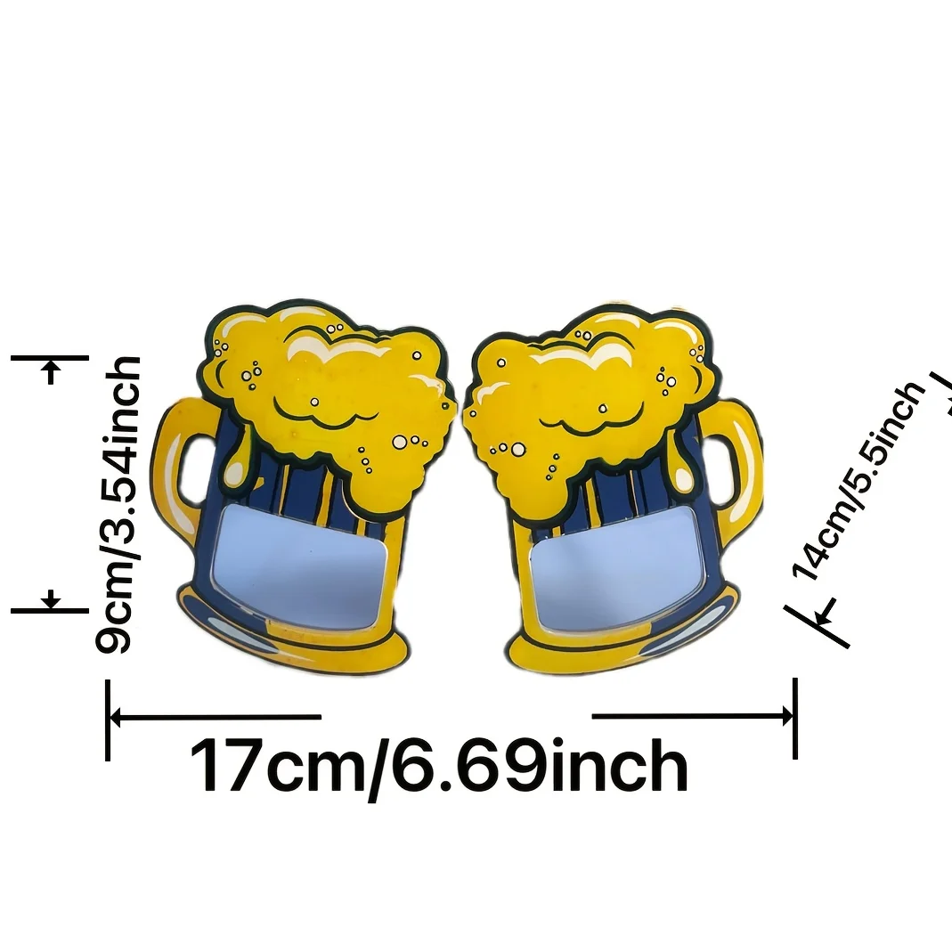 Novelty Party Glasses Bavarian Beer Festival Themed Costume Eyewear Blue Beer Mug Design  Plastic Photo Festive Decorations