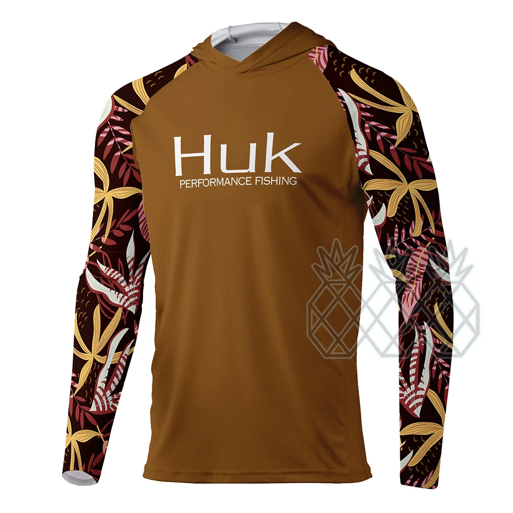 HUK Fishing Shirts USA Upf 50 Uv Custom Fishing Clothes Men Long