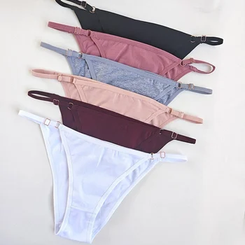 1PC Cotton Briefs Women Brazilian Panties Female Low Rise Underwear Breathable Comfort Intimates Solid Color Sexy Lingerie S-XL 1