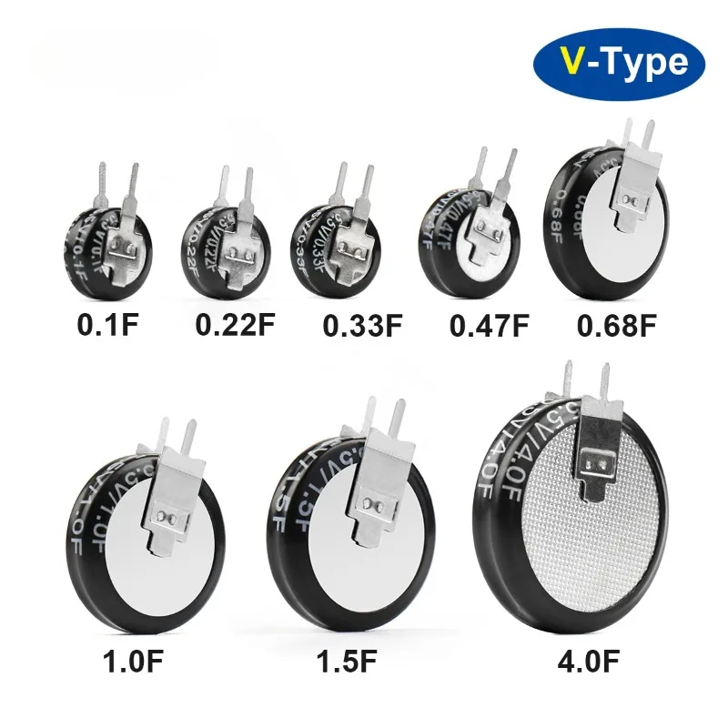 10PCS 5.5V Super capacitor 0.1F 0.22F 0.33F 0.47F 1F 1.5F 4.0F V-type C-type H-type Button Farad  5 5v 0 22f 0 33f 0 47f 0 5f 1f 1 5f 2f 4f 5f 7 5f 10f 15f 20f 25f 50f 60f super capacitor farad capacitor combination type