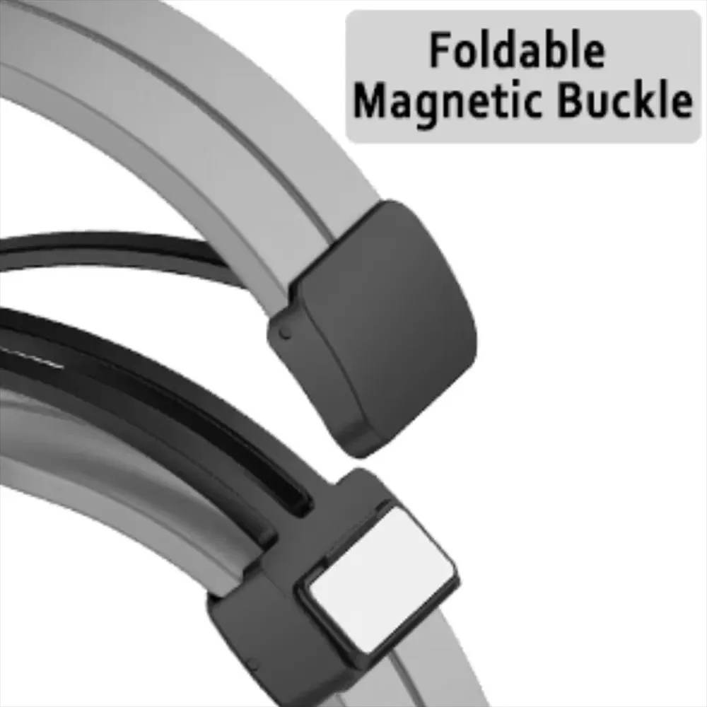 Stylish Magnetic Folding Buckle Silicone Watch Strap Replacement