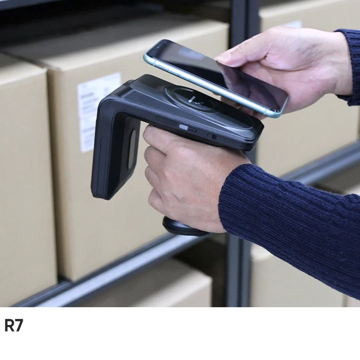 RUGLINE UHF RFID 슬레드 리더기(블루투스 및 안드로이드 운영 체제 탑재) - 창고 및 차량 관리, 의류 소매업용