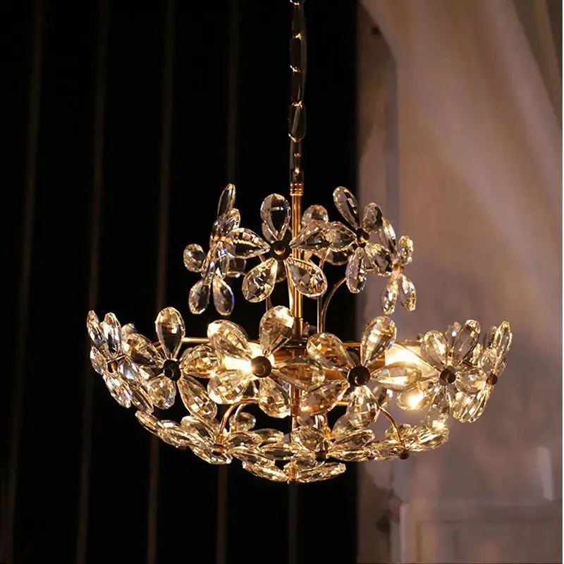 

CX162BL NewModern LED Flower Ceiling Chandeliers Dream Crystal Pandent Light Atmosphere High-end Living Dining Room Hanging Lamp