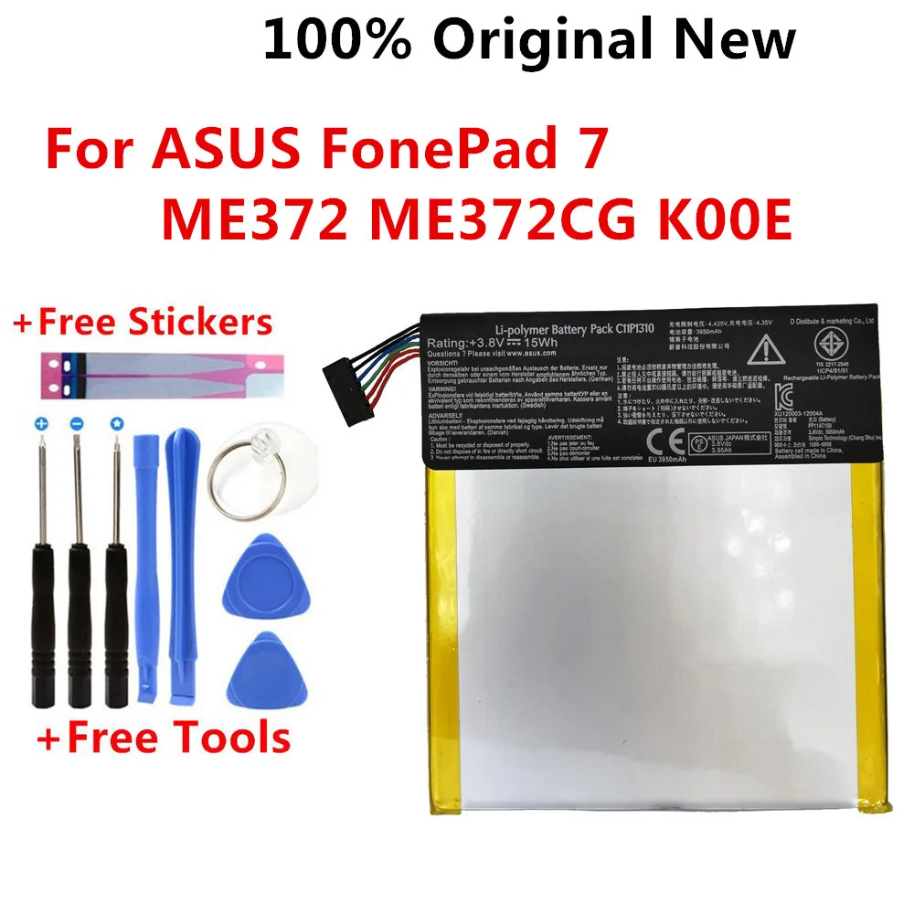 

100% Original Battery 3950mAh C11P1310 Battery for ASUS FonePad 7 ME372 ME372CG K00E Tablet Phone Batteries Bateria