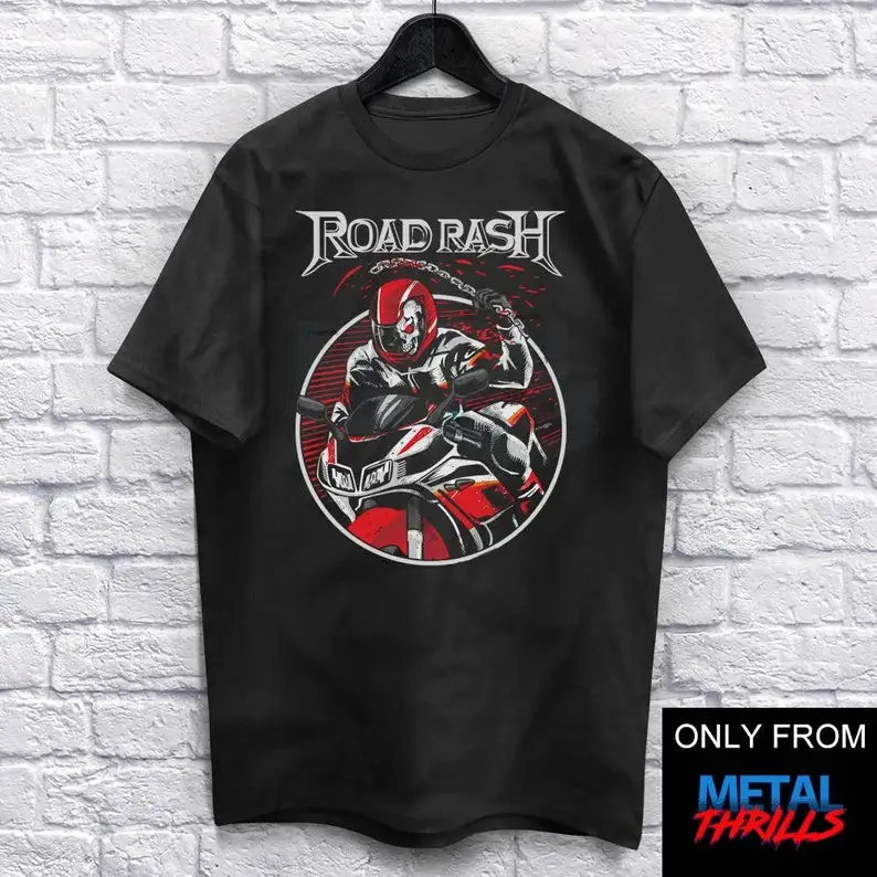 

Road Battle T-Shirt Unisex (For Men and Women) Skull Shirt Heavy Metal Funny Shirts. Metalhead Shirt Music Tee Retro Gaming