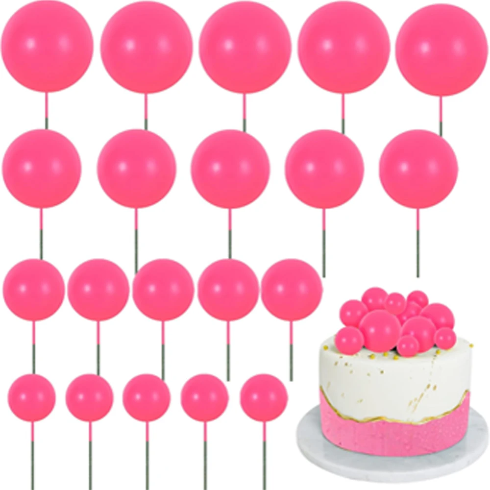 Pink and Purple Glitter Balloon Cake Topper Set - 20 Pieces