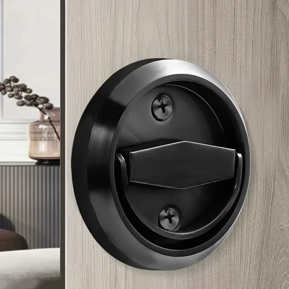 Maniglia Porta Invisibile Con Serratura Singola In Acciaio Inox 304 – Senza Chiave, Rotonda, Per Porte Interne Da 35-55 Mm (Argento)