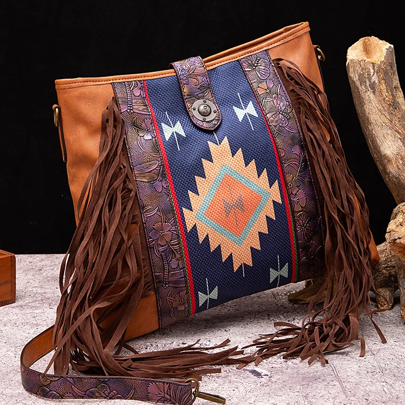 

2023 Celela Retro Fashion Handwoven Tassel Cotton Linen One Shoulder Messenger Women's Bag Designer Handbag Ladies Bag Stock Bag